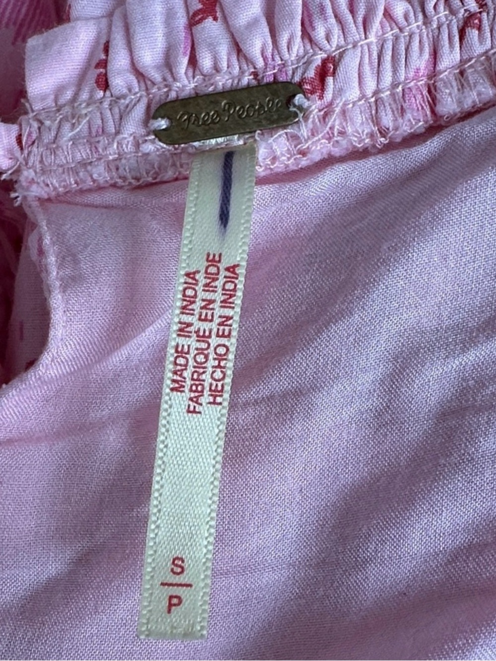 Free People 100% Cotton Gabby Pink & Red Cherry Mini Dress - Picture 5 of 9